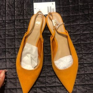 Mustard yellow sling backs